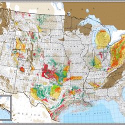 USA Oil & Gas Production Showing Shale Gas Areas 27" X 41"-0