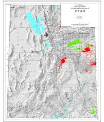 Shaded Relief Map: Utah Oil & Gas-0